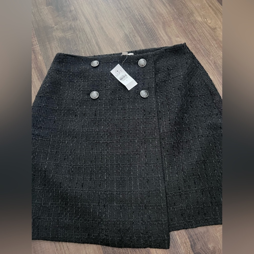 Elegant Black Tweed Skirt